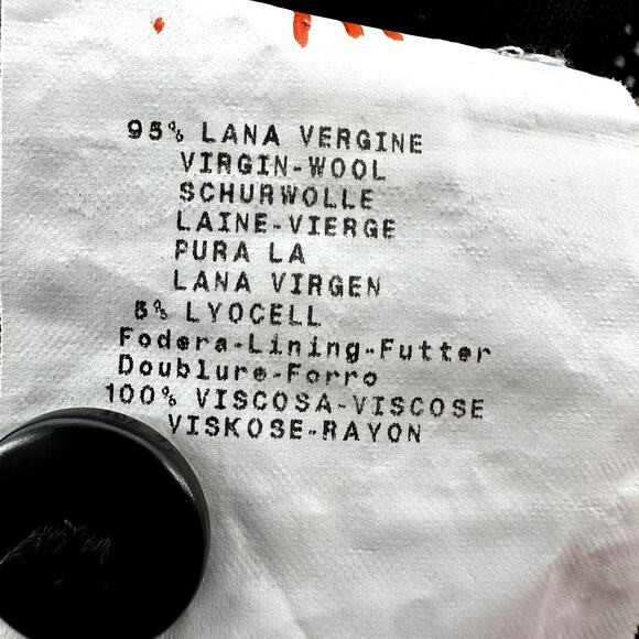 Armani Collezioni Virgin Wool Trouser Checkered Dress Pants Wide Leg Black 6 - Picture 4 of 5